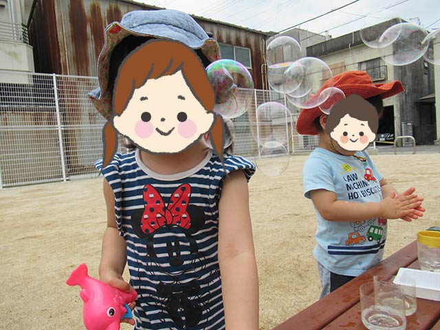 しゃぼん玉で遊んだよ♪