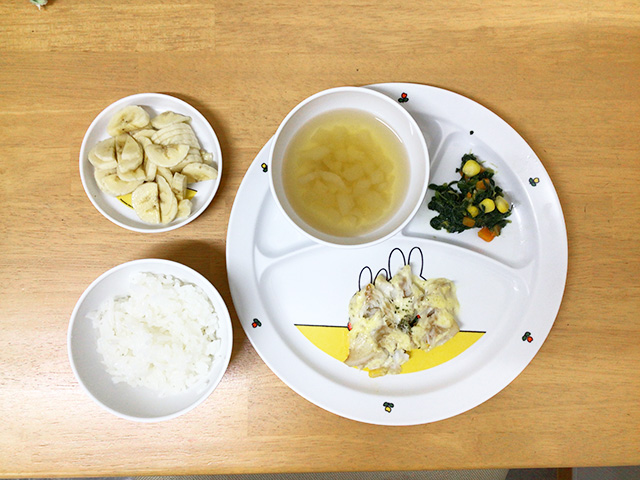 白身魚のコーンマヨ焼き　