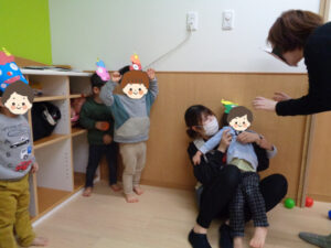 夢いっぱい保育園の園児と節分